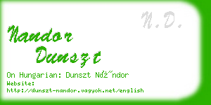 nandor dunszt business card